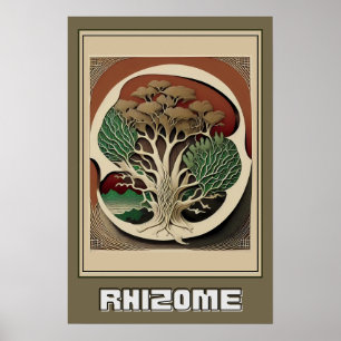Resumen Arte mural botánico, Ilustracion Rhizome