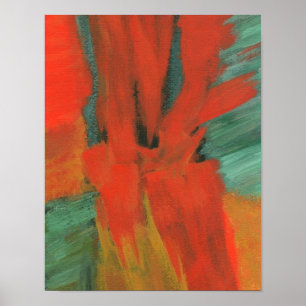 Resumen Arte Pintura Naranja Rojo Oro Verde