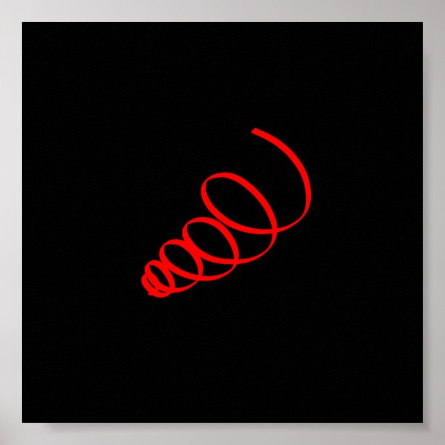 Resumen arte Poster negro espiral roja minimalista (Frente)