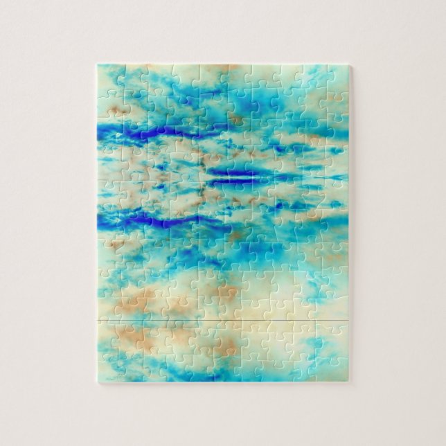 Resumen arte rompecabezas de rompecabezas azul cre (Vertical)