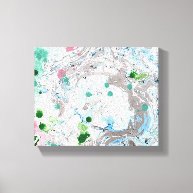 Resumen Arte Rosa Verde Azul Blanco Trendy Moderno (Anverso)