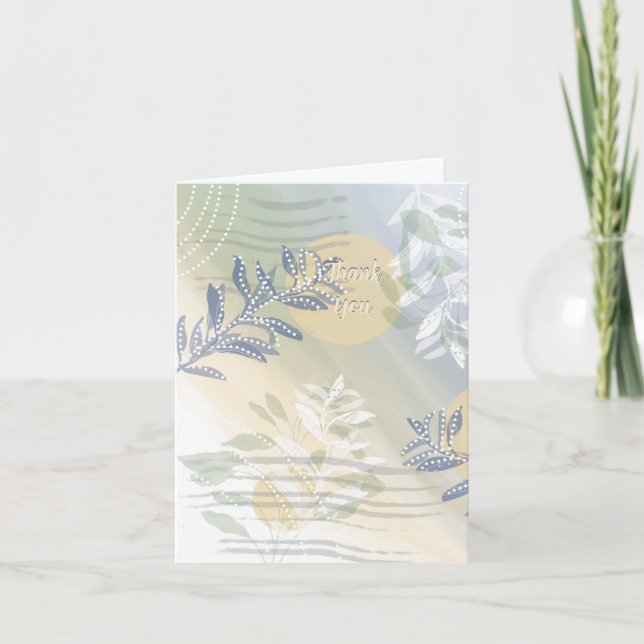 Resumen Aves Botánicas Florales Gracias Tarjeta (Anverso)