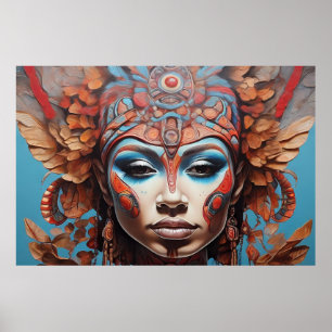 Resumen azteca arte vibrante de fusión tribal