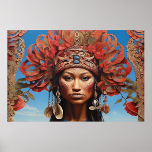 Resumen azteca arte vibrante de fusión tribal