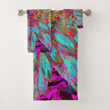 Resumen azul Verde azulado psicodélico Dahlia deco