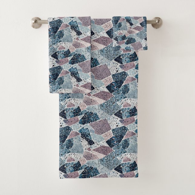 Resumen azul y malva Diseño Terrazzo (In situ)