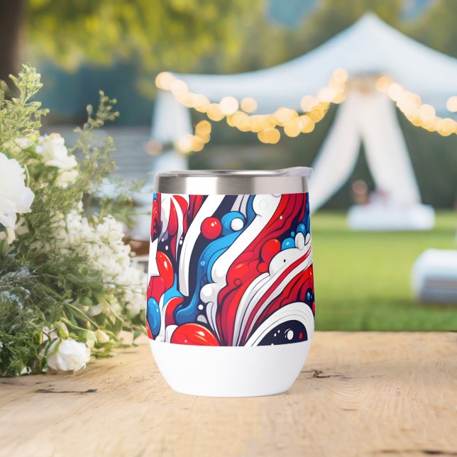 Resumen Bandera americana rojo, blanco y azul (Boda)