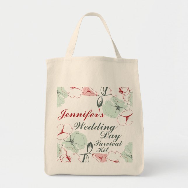 Resumen Boda Floral Día de supervivencia Kit Bolsa (Frente)