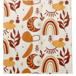 Resumen bohemio Cortina de ducha geométrica