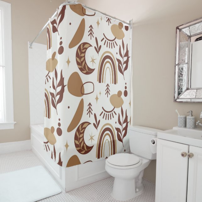 Resumen bohemio Cortina de ducha geométrica (In situ)