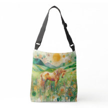 Resumen Bolsa de cruces de caballo floral - Arte m