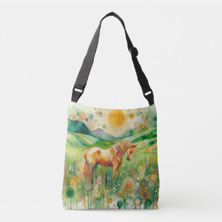 Resumen Bolsa de cruces de caballo floral - Arte m