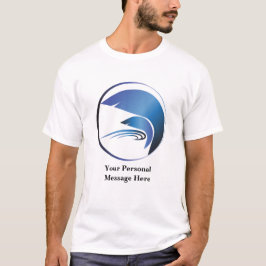 Resumen camiseta grande y pequeña de tiburón azul