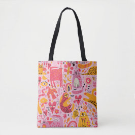Resumen caprichoso Arte Animal Bolsa de Tote - Col
