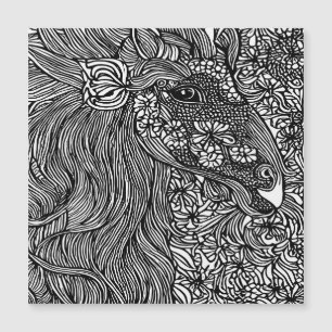 Resumen Cara de caballo Flores de tinta original