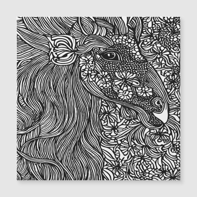 Resumen Cara de caballo Flores de tinta original (Anverso)