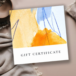 Resumen Certificado de regalo de arte azul amarill