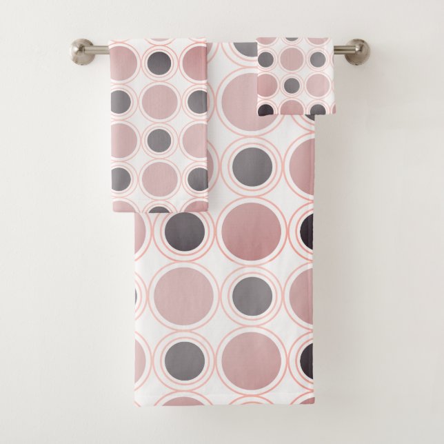 Resumen Círculos Patrón de Círculo Gris Rosa Rubor (In situ)