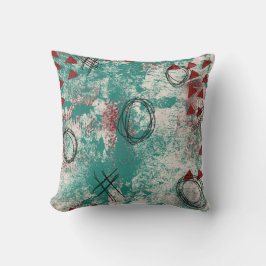 Resumen Cojín decorativo de arte moderno Verde azu