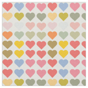 Resumen coloreado patrón de amor al corazón Tela