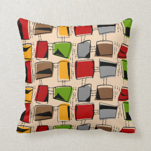 Resumen colorido de almohada moderna de mediados d
