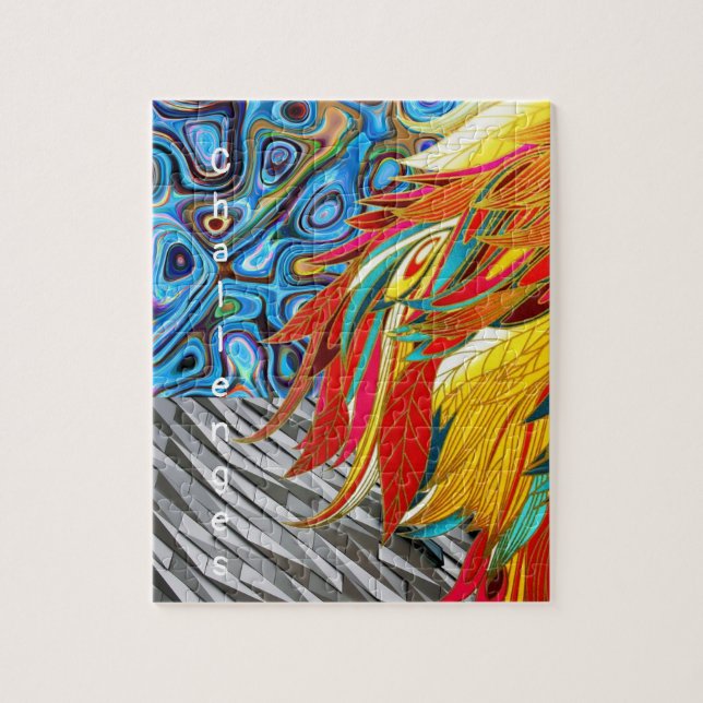 Resumen colorido de los rompecabezas (Vertical)