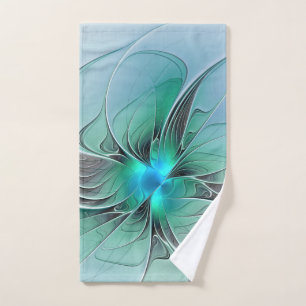 Resumen Con Arte Fractal Azul Y Moderno