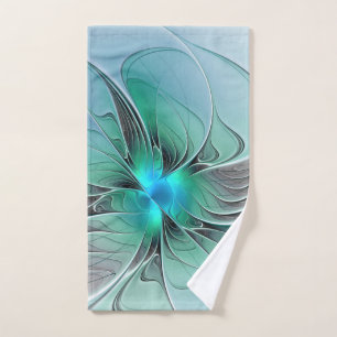 Resumen Con Arte Fractal Azul Y Moderno