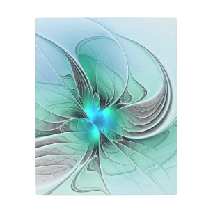 Resumen Con Arte Fractal Azul Y Moderno