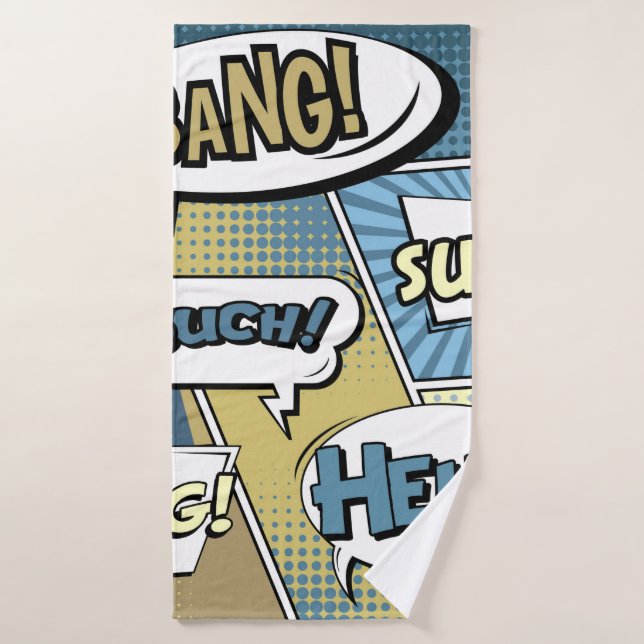 Resumen concepto creativo comic pop art style blan (Toalla de baño)
