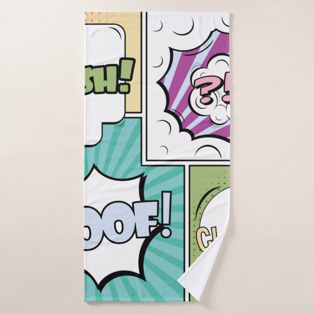 Resumen concepto creativo comic pop art style blan (Toalla de baño)