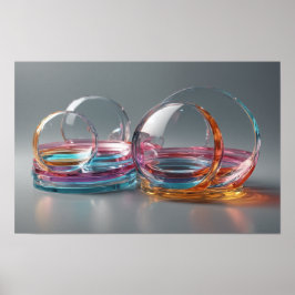 Resumen contemporáneo Arte de vidrio rosa y gris