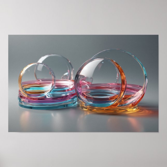 Resumen contemporáneo Arte de vidrio rosa y gris (Frente)