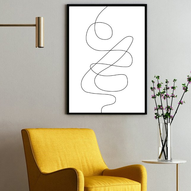 Resumen contemporáneo del arte de la línea continu (Modern Contemporary Abstract Continuous Line Art Poster)