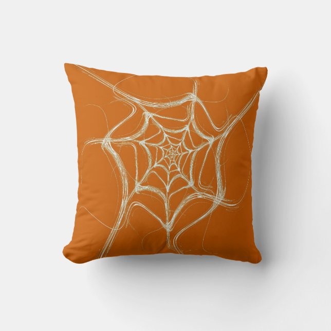 Resumen de almohada fractal blanca y naranja (Anverso)