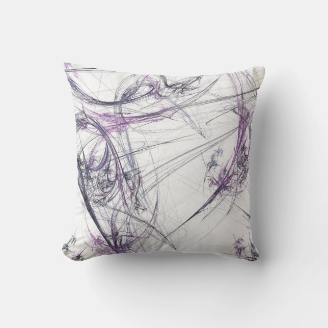 Resumen de almohada fractal púrpura y blanca (Anverso)