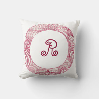 Resumen de almohadas monográficas rojas violetas