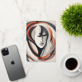 Resumen de arte azul marrón en la cara de una muje