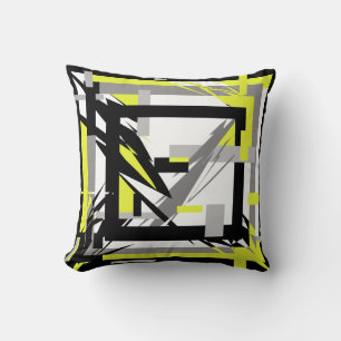 Resumen de arte Cojín decorativo gris amarillo