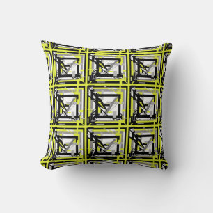 Resumen de arte Cojín decorativo gris amarillo