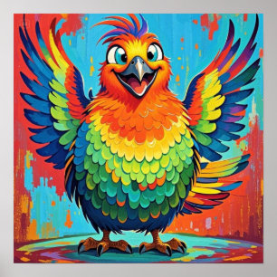 Resumen de arte colorido de Happy Bird