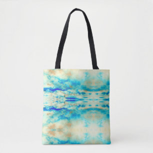 Resumen de arte crema azul turquesa elegante bolsa