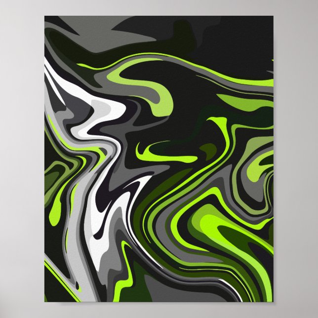 Resumen de arte de fluidos verdes y grises con neg (Frente)