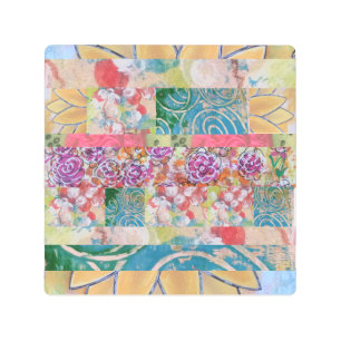 Resumen de arte de la pared Metalizado floral