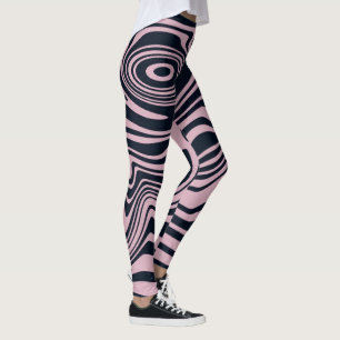 Resumen de arte de las olas de mármol   Leggings