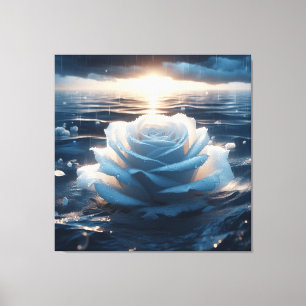 Resumen de arte de lienzo de rosa azul y blanco