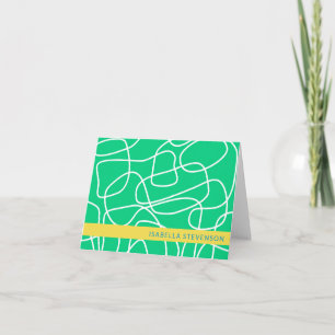 Resumen de arte de línea moderna en verde personal