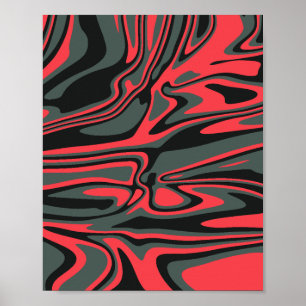 Resumen de arte de Swirling rojo, negro y verde os