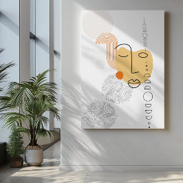 Resumen de arte facial amarillo con patrón circula