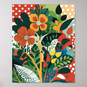Resumen de arte floral vibrante
